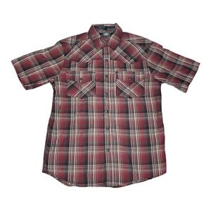 Harley Davidson Shirt Mens MEDIUM Plaid Short Sleeve Button Embroidered Pocket